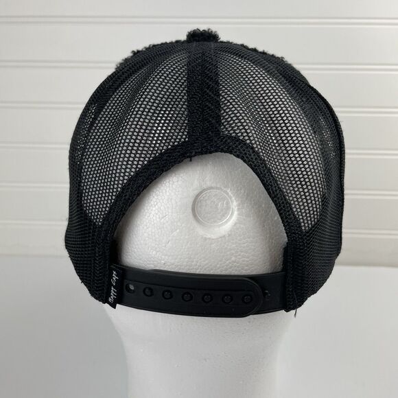 Happy To Be Here Smiley Double Blind Black Sherpa Trucker Snapback Mesh Hat Cap - Picture 3 of 9